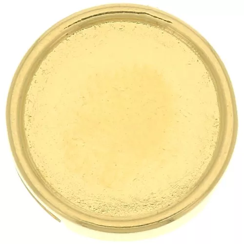 Round slider bead for 12mm flat back cabochon and 10mm lace - Fine Gold Plated x1