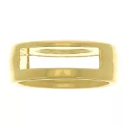 Round slider bead for 12mm flat back cabochon and 10mm lace - Fine Gold Plated x1