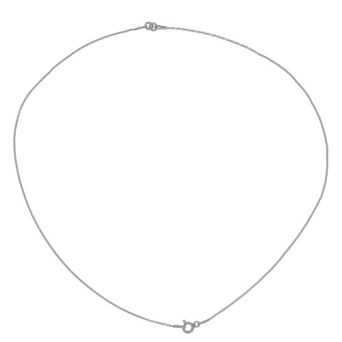 41cm 925 Sterling Silver cable chain choker for spacer - Black Rhodium x1