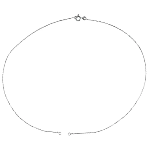 41cm 925 Sterling Silver cable chain choker for spacer - Black Rhodium x1
