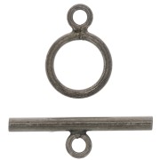 10mm 925 Sterling Silver Toggle clasp - Black Rhodium x1