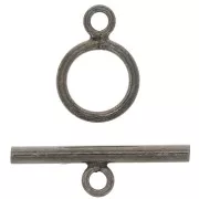 10mm 925 Sterling Silver Toggle clasp - Black Rhodium x1
