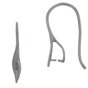 925 Sterling Silver Earwires 22mm pendant attachment - Black Rhodium x2