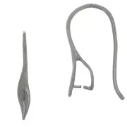 925 Sterling Silver Earwires 22mm pendant attachment - Black Rhodium x2