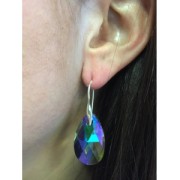 925 Sterling Silver Earwires 22mm pendant attachment - Black Rhodium x2