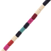 4x6mm Heishi style tube beads - imitation Howlite - Multicolored39cm|raw }}