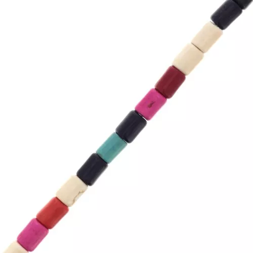 4x6mm Heishi style tube beads - imitation Howlite - Multicolored39cm