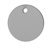 9mm 925 Sterling Silver Medal charm - Black Rhodium x1|raw }}