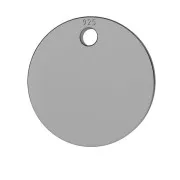 9mm 925 Sterling Silver Medal charm - Black Rhodium x1