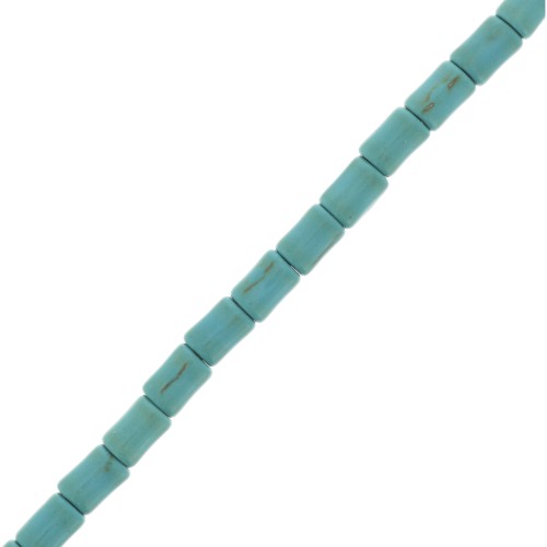 4x6mm Heishi style tube beads - imitation Howlite - Turquoise x36cm