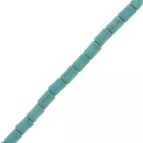 4x6mm Heishi style tube beads - imitation Howlite - Turquoise x36cm