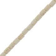 4x6mm Heishi style tube beads - imitation Howlite - Cream x39cm|raw }}