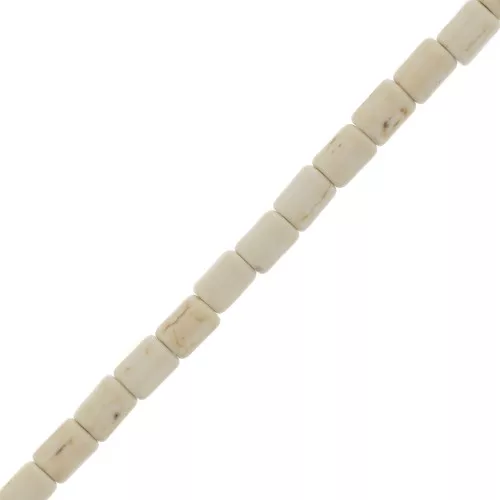 4x6mm Heishi style tube beads - imitation Howlite - Cream x39cm