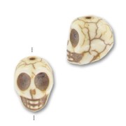 Bead Howlite dyed skull 12mm imitation Bone x1