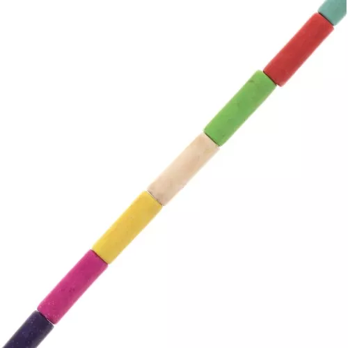 4x13mm Heishi style tube beads - imitation Howlite - Multicolored x39cm