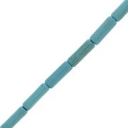 4x13mm Heishi style tube beads - imitation Howlite - Turquoise x39cm|raw }}