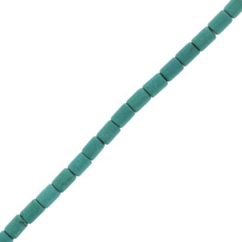 3.5x5mm Heishi style tube beads - imitation Howlite - Turquoise x39cm