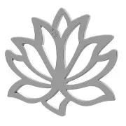 12mm 925 Sterling Silver pendant/connector Lotus flower - Black Rhodium x1