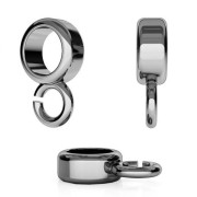 9.5mm 925 Sterling Silver ring dangle charm - Black Rhodium x1