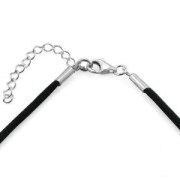 925 Sterling Silver Lobster Clasp with 3mm lace ends - Black Rhodium x1