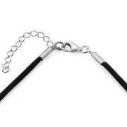 925 Sterling Silver Lobster Clasp with 3mm lace ends - Black Rhodium x1