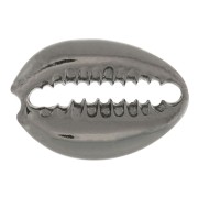 19x13mm 925 Sterling Silver Cauri shell connector - Black Rhodium x1|raw }}