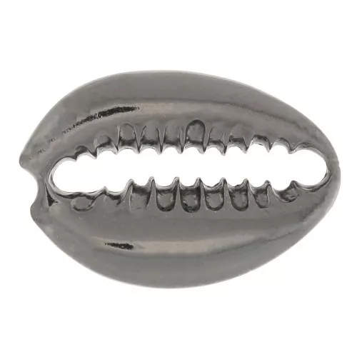 19x13mm 925 Sterling Silver Cauri shell connector - Black Rhodium x1