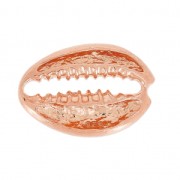 19x13mm 925 Sterling Silver Cauri shell connector - Black Rhodium x1