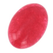 14x10mm Oval cabochon - Tinted agate - Red x1|raw }}