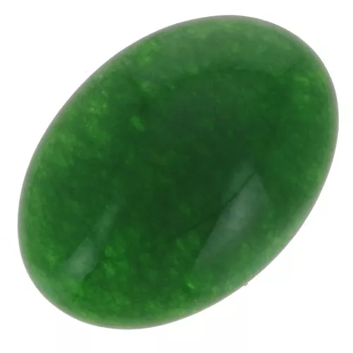 14x10mm Oval cabochon - Tinted agate - Green x1