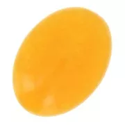 14x10mm Oval cabochon - Tinted agate - Yellow x1