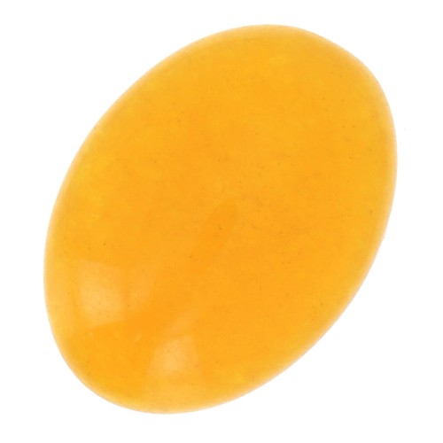 14x10mm Oval cabochon - Tinted agate - Yellow x1