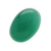 Oval cabochon, 14x10 mm - Dyed agate - Green x1