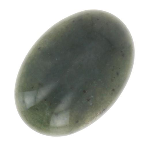 14x10mm Oval cabochon - Tinted agate - Dark green x1