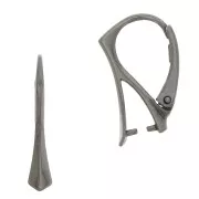 925 Sterling Silver Leverback earrings 18mm pendant holder - Black Rhodium x2