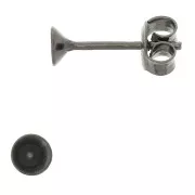 925 Sterling Silver Earstuds PureCrystal 1088 6 mm - Black Rhodium x2