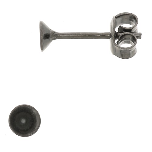 925 Sterling Silver Earstuds PureCrystal 1088 6 mm - Black Rhodium x2