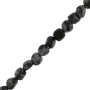 6mm Gemstone Irregular Nugget beads - Obsidian mouchetée x40cm|raw }}
