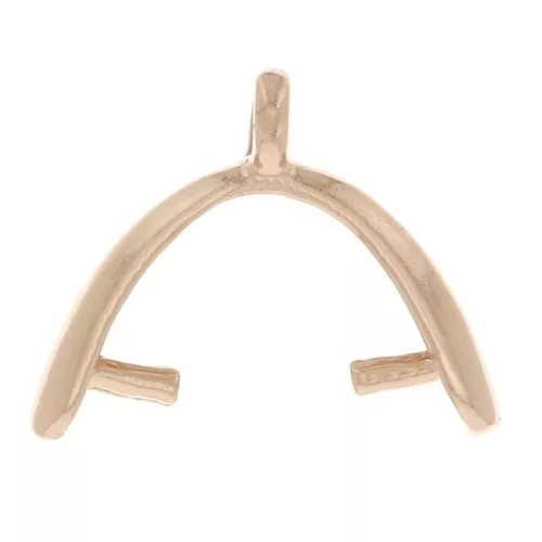 12mm 925 Sterling Silver Pendant Holder - Rose Gold Tone x1