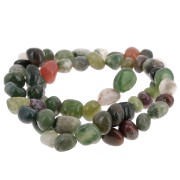 Irregular nugget beads 6 - 8 mm gemstone - Indian Agate x39cm