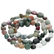 Irregular nugget beads 6 - 8 mm gemstone - Moss Agate x39cm