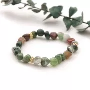 Irregular nugget beads 6 - 8 mm gemstone - Indian Agate x39cm