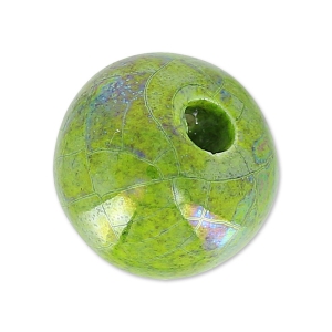Ceramics bead 12mm Iridescent Green Olive