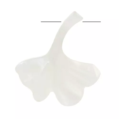 17x15mm Mother-of-pearl Ginkgo leaf bead - Natural x1