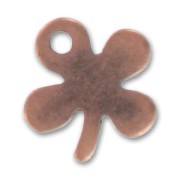 Clover charm 16mm Old copper tone x1|raw }}