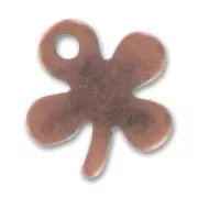 Clover charm 16mm Old copper tone x1