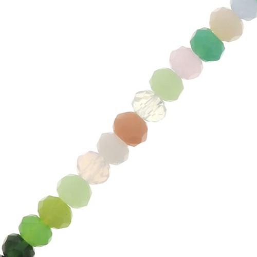 3.5x3mm Flattened faceted rounds - Multicoloured x36 cm