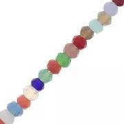2x1.5mm Flattened faceted rounds - Multicoloured x32cm