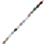 5x3.5mm Glass drop beads faceted - Multicoloured x46cm