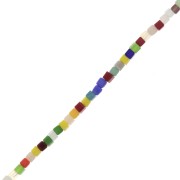 2mm Glass cube beads facetted - Multicoloured x46cm